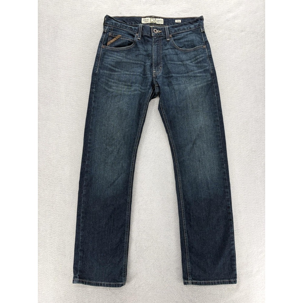 Ariat M5 Legacy Jeans Mens 32x34 Blue Dark Wash Straight Fit Denim Stretch Pants